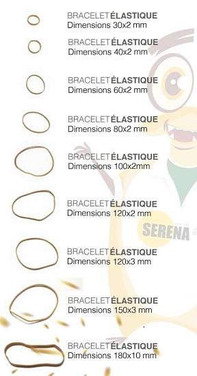 diffèrent tailles d'élastique